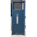 Modern Transom Design Safety Main Steel Door with Hinges